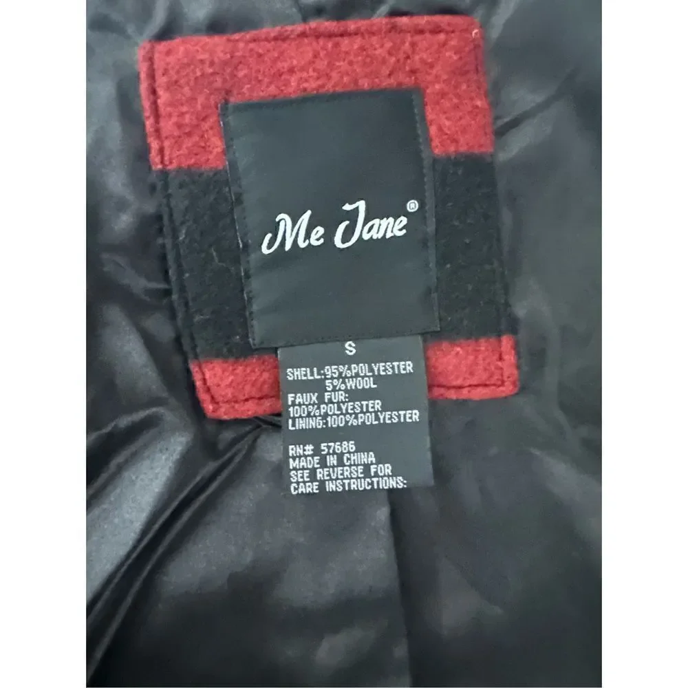 Me Jane Women's Faux Fur Tribal Aztec Wool Blend Vest Open Sweater Black Small